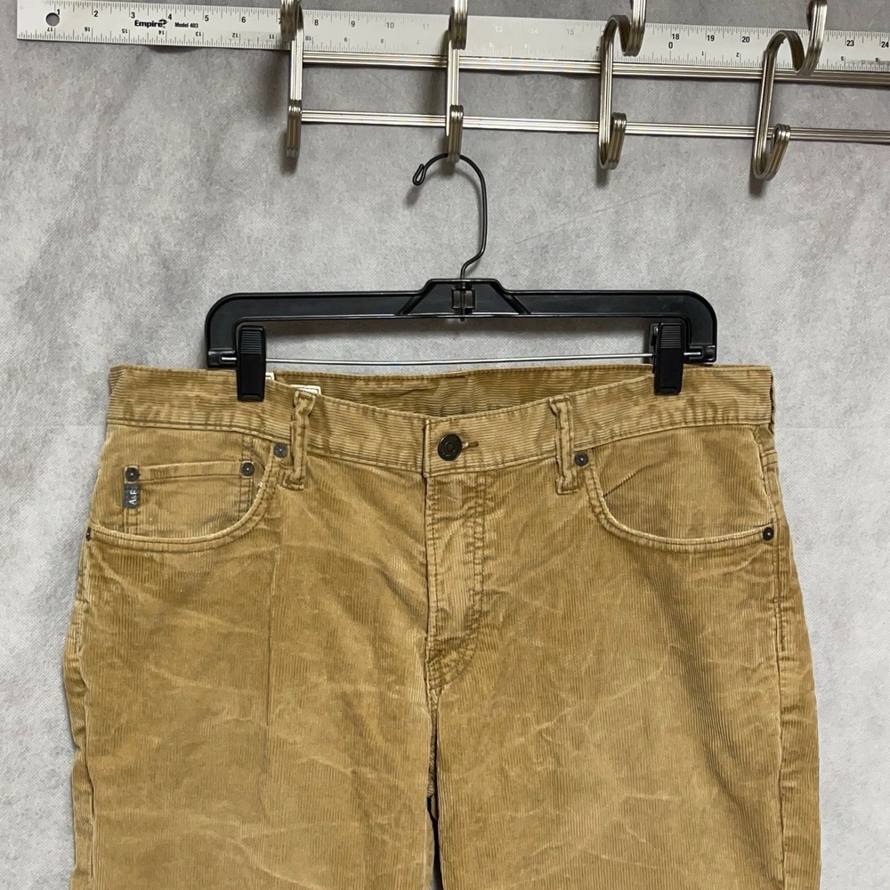 Abercrombie & Fitch Pants Men 36X32 Beige Pinwale Corduroy Velvet Skinny Casual
